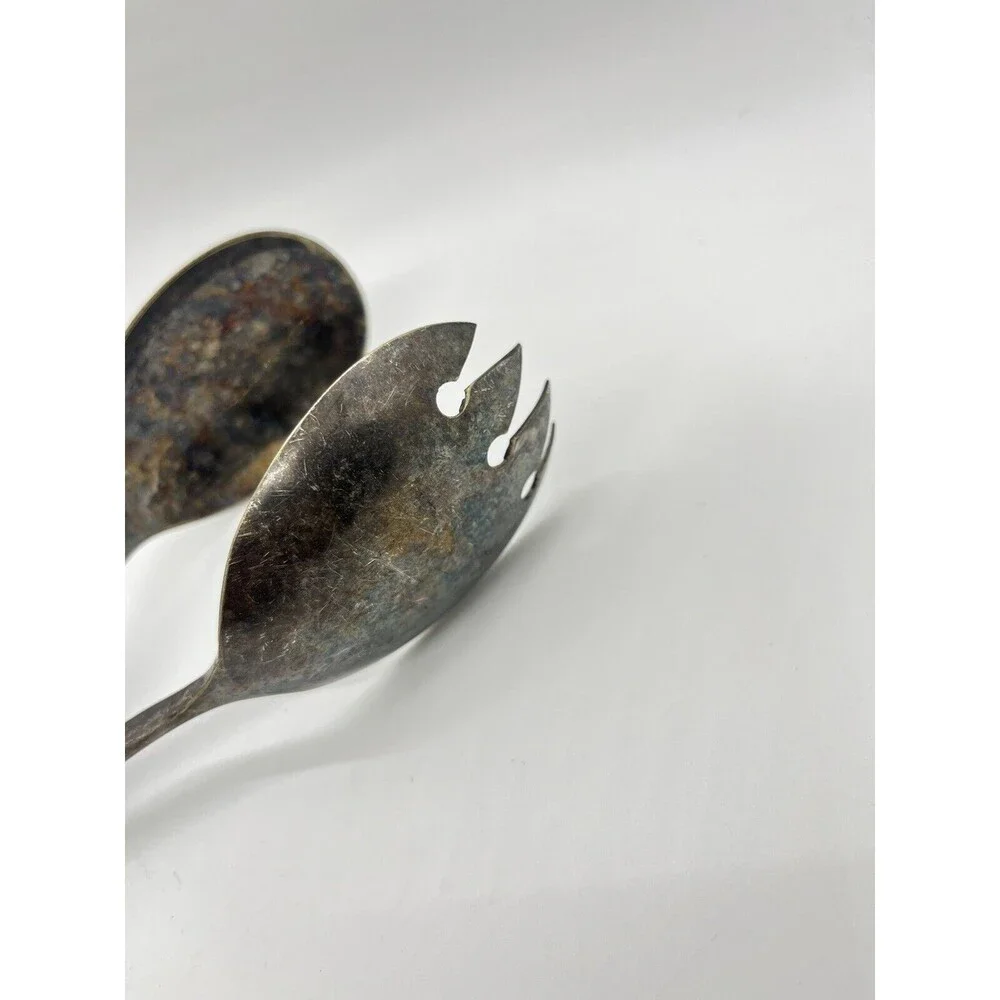 Silver Plated Scissor Style Salad Tongs - N. Bloom And Sons - England